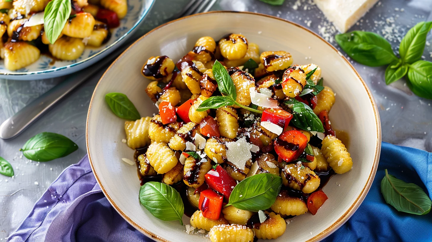 Air Fryer Gnocchi With Mediterranean Roasted Vegetables