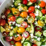 Avocado Salad With Tomato Eggs and Cucumber