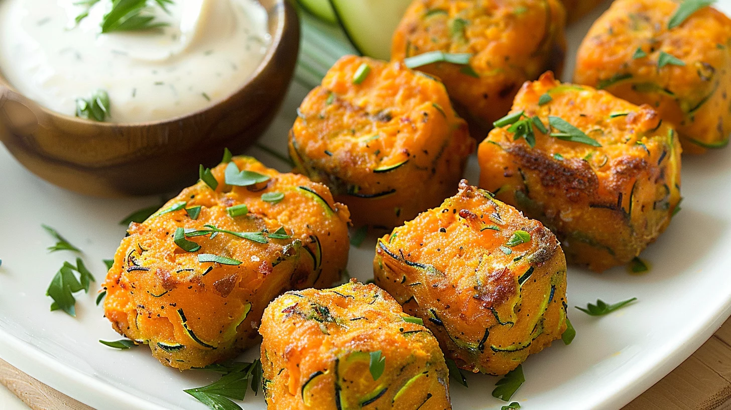 Baked Sweet Potato Zucchini Tots