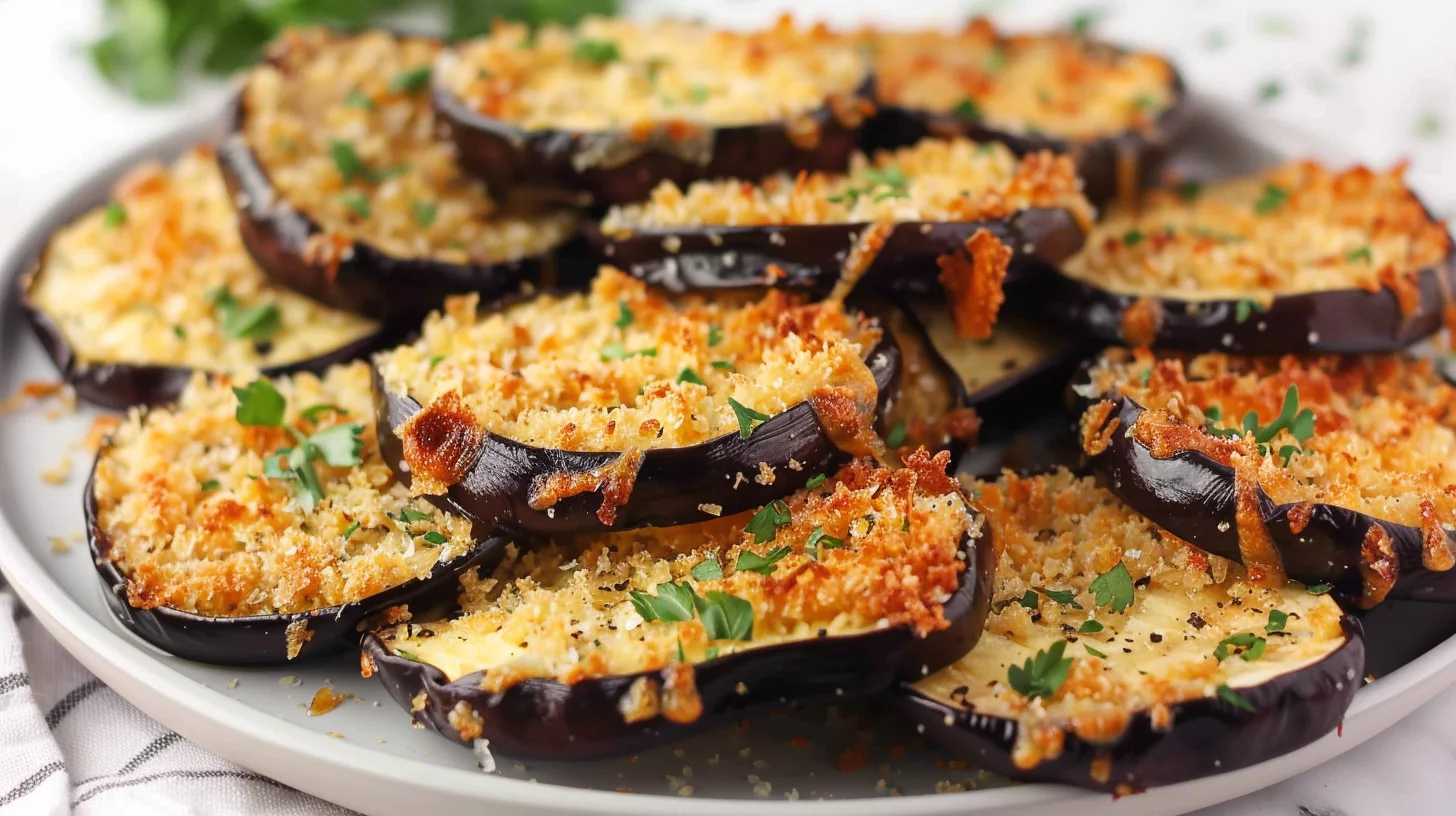 Cheesy Baked Eggplant Rounds