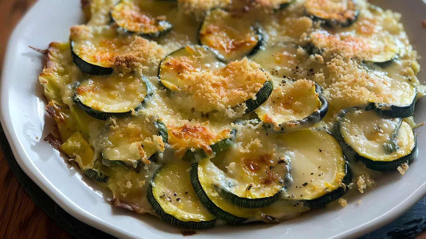 Cheesy Zucchini Gratin Casserole