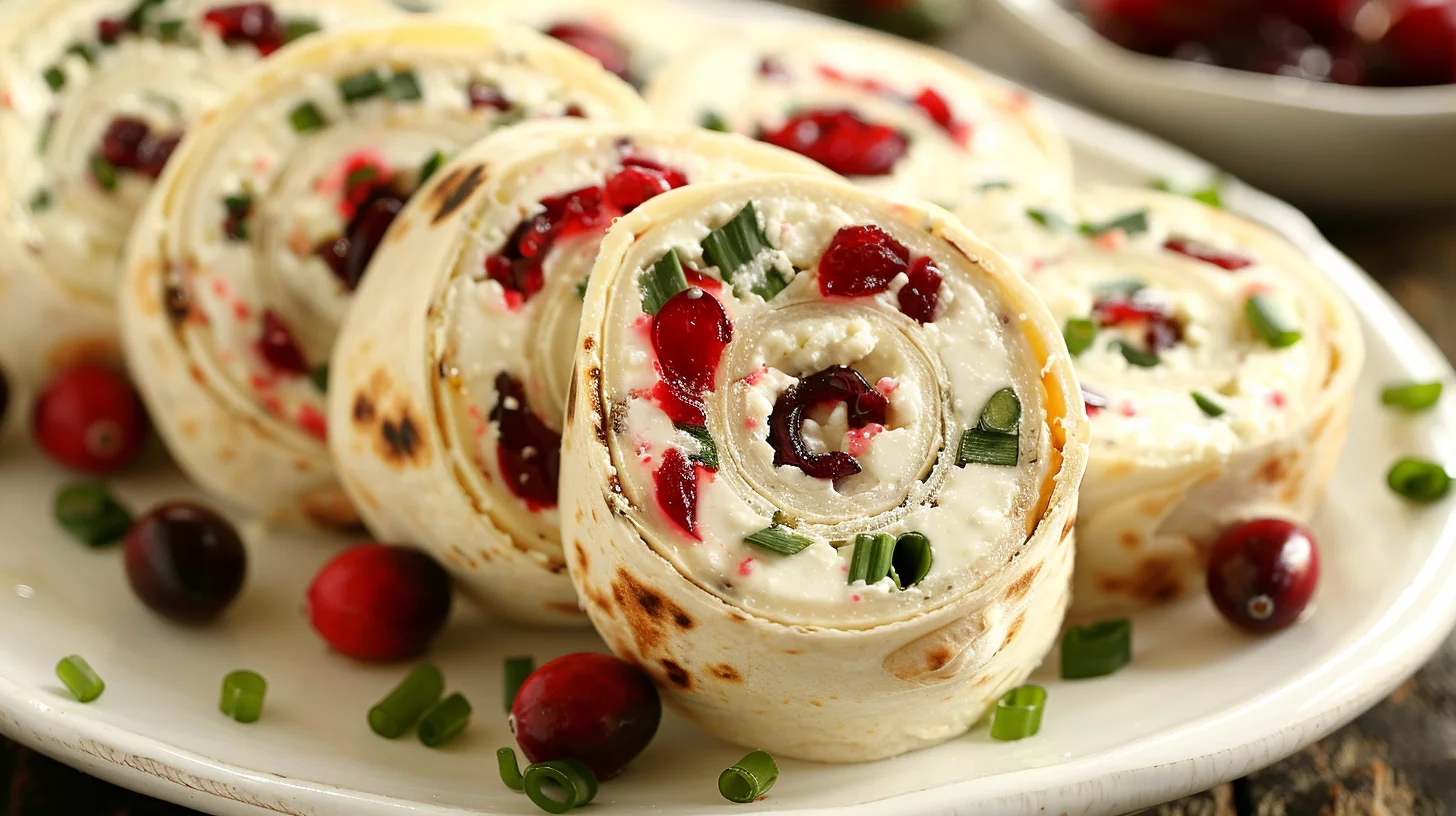 Cranberry Feta Pinwheel With Cream Cheese
