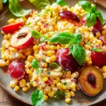Creamy Corn Salad With Plum and Boursin