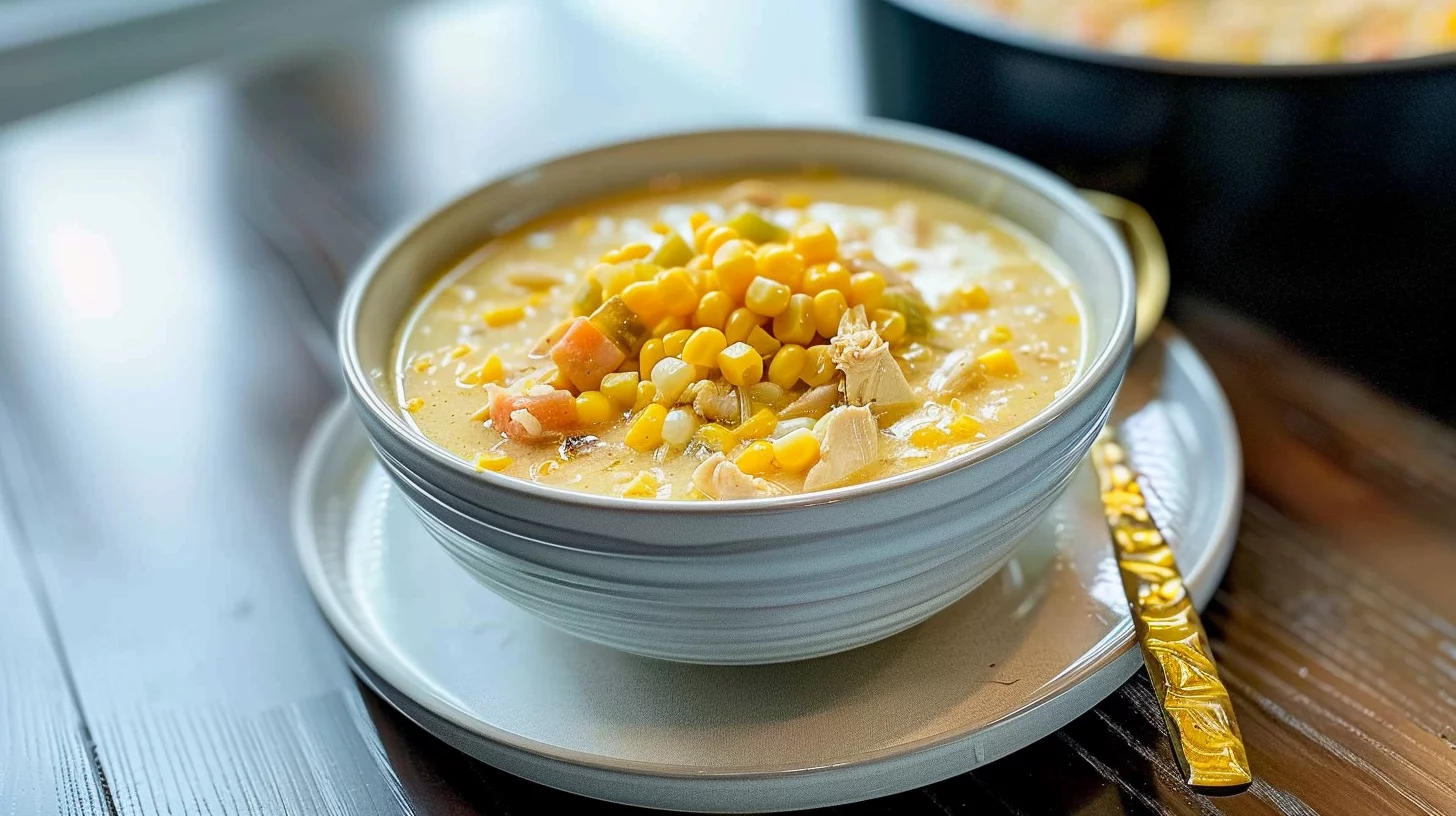 Crockpot Creamy Chicken and Corn Chowder