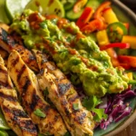 Fresh Grilled Chicken Guacamole Salad Bowl