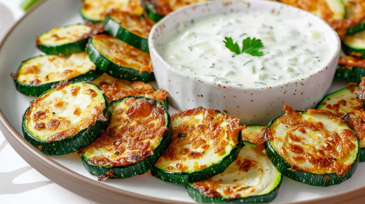 Fried Zucchini Dipped In Ranch