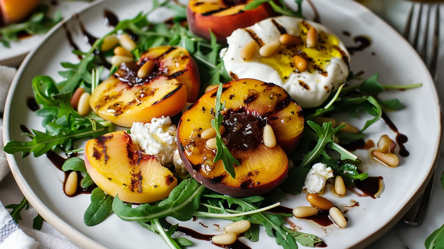 Grilled Peach and Burrata Salad