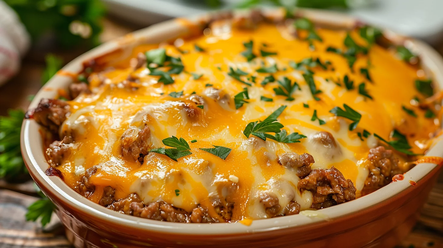 Ground Beef and Garlic Herb Casserole