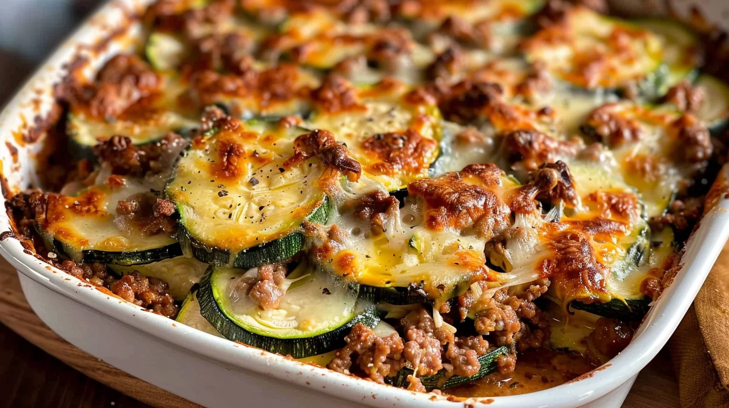 Ground Beef Zucchini Bake Low Carb