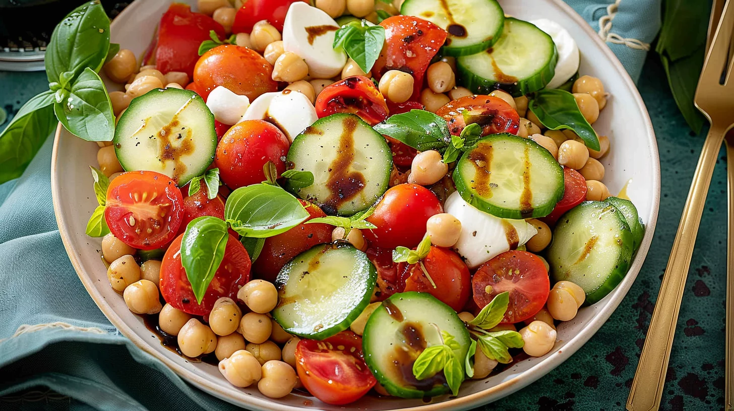 Highprotein Caprese Chickpea Sala
