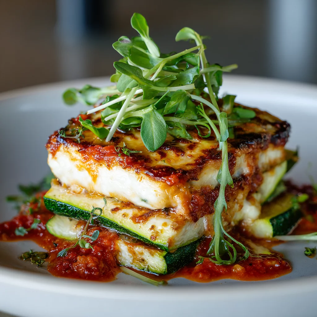Layered Zucchini Ricotta Melts With Marinara