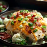 Loaded Cauliflower and Chicken Bake