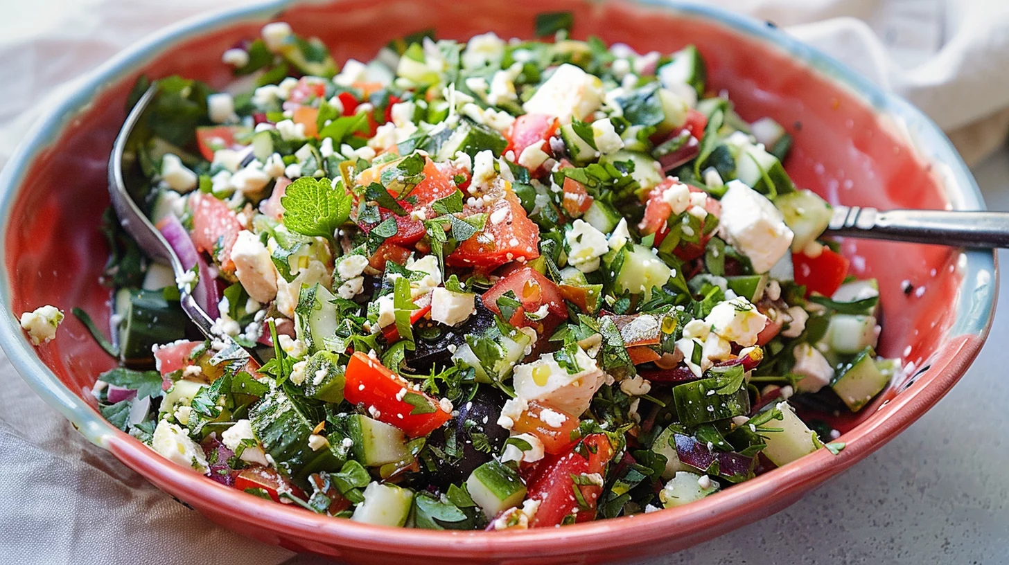 Mediterranean Chopped Salad With Feta and Herbs