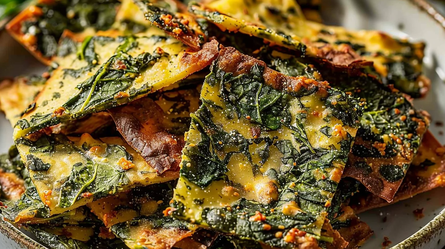 Mediterranean Spinach and Feta Cheese Crisps