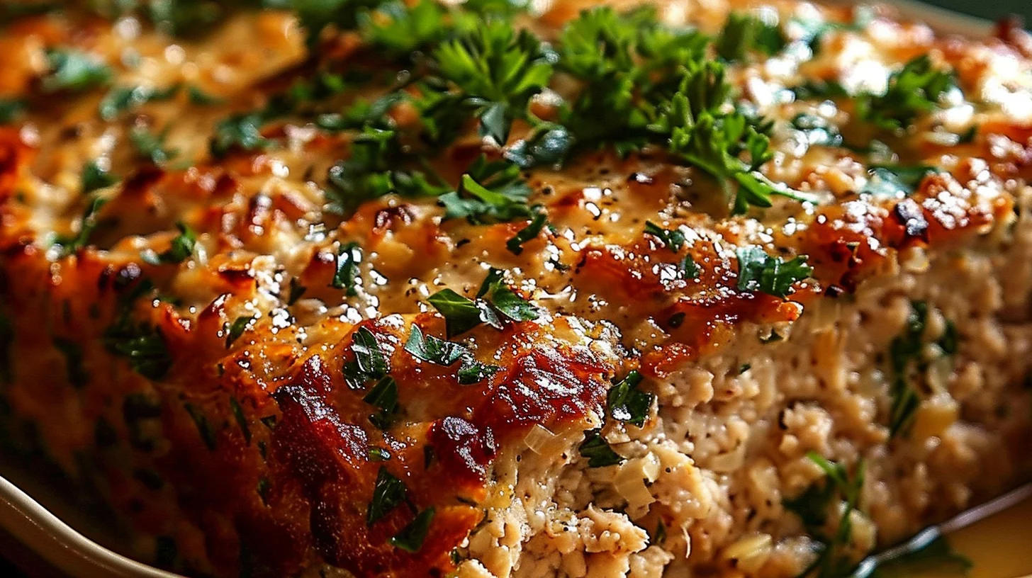 Melt-in-your-mouth Garlic Parmesan Chicken Meatloaf