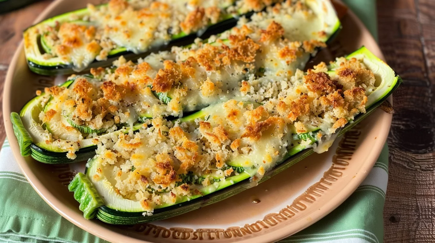Parmesan Roasted Zucchini Boats