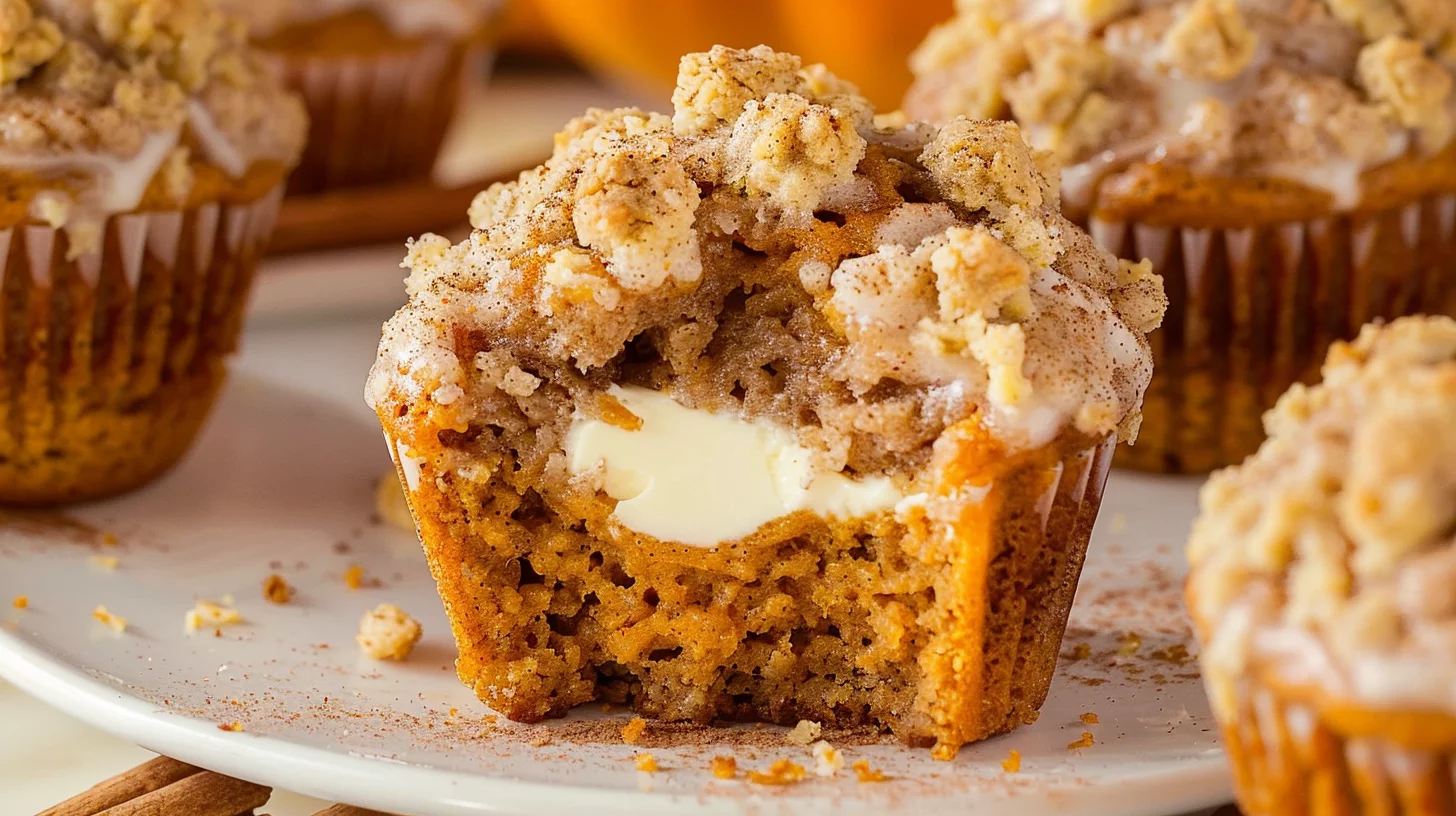 Pumpkin Streusel Muffins With Cream Cheese Filling