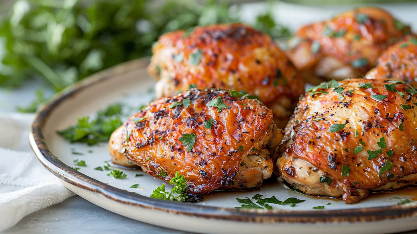 The Crispiest Juiciest Baked Chicken Thighs