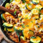 Zucchini and Ground Beef Skillet Bake