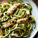 Zucchini Noodles With Pesto and Chicken