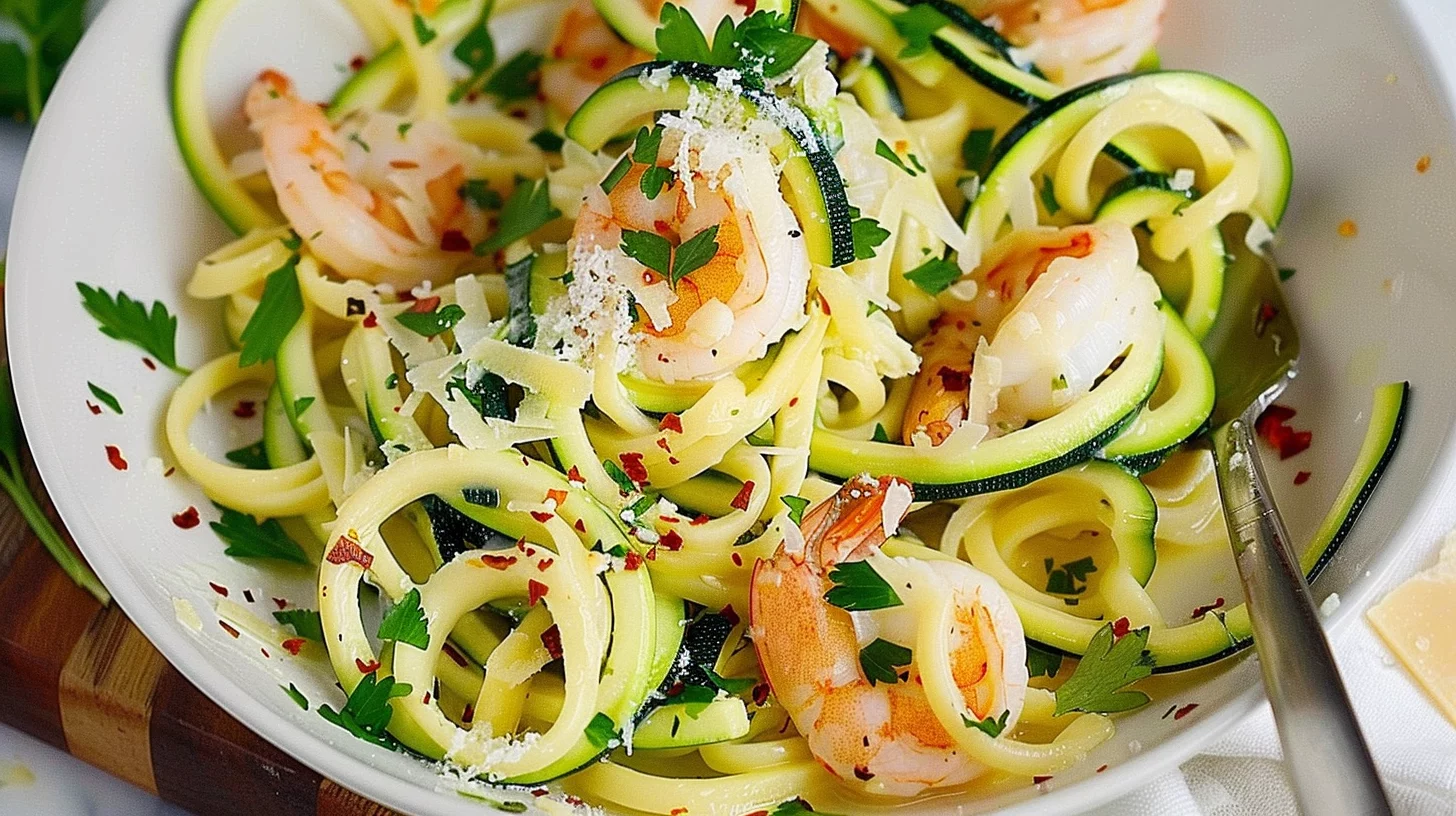 Zucchini Scampi Garlicky Butter Sauce