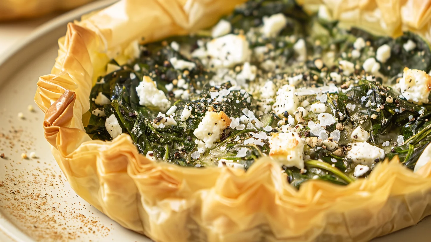 10-minute Spinach and Feta Stuffed Phyllo Tart