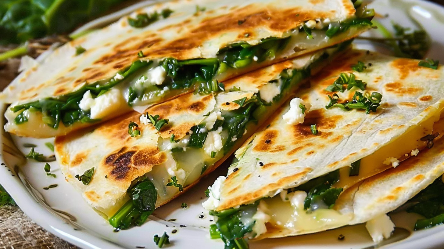 20 Minutes Spinach and Feta Quesadillas