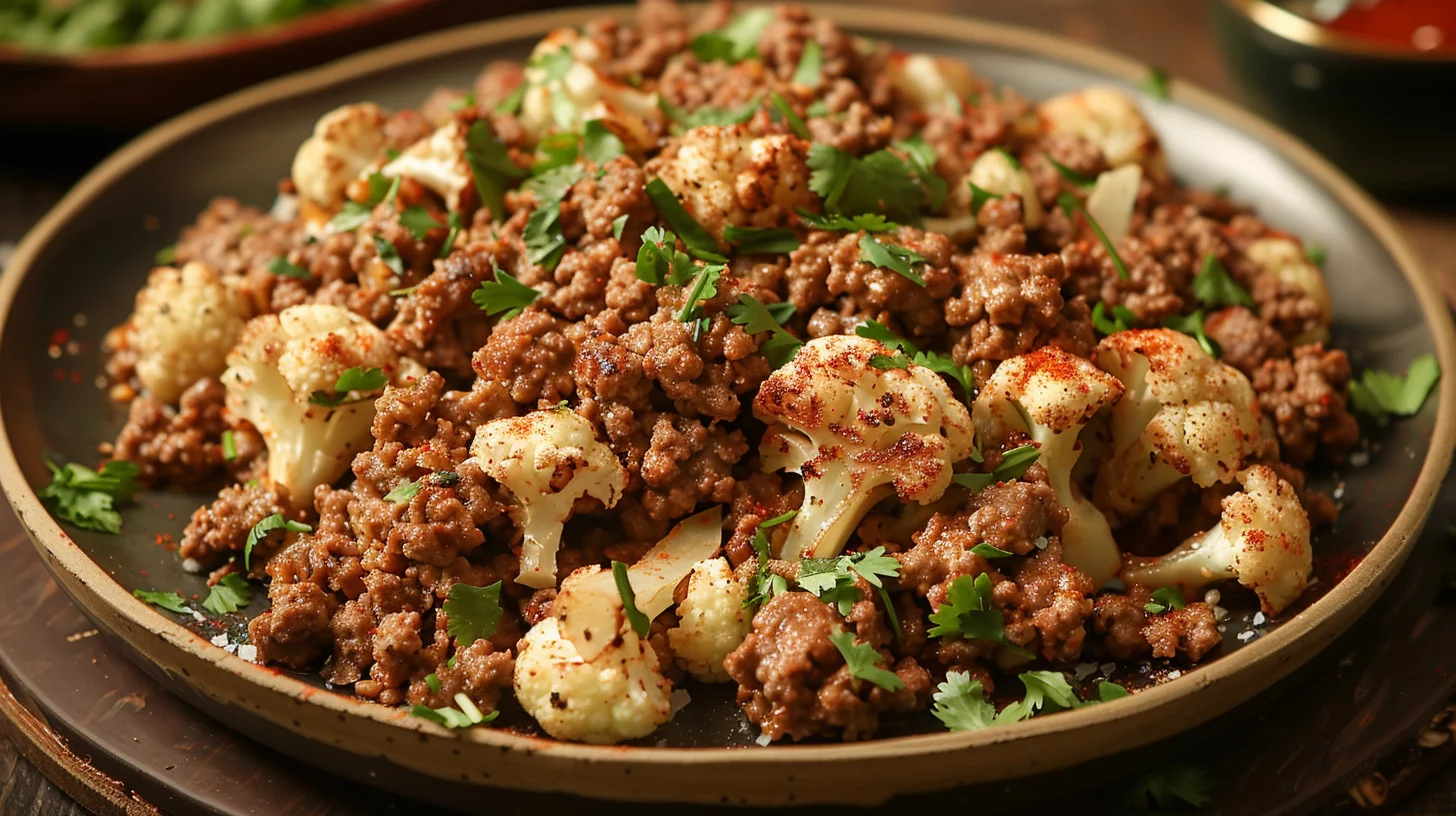 25minute Ground Beef and Cauliflower Skillet