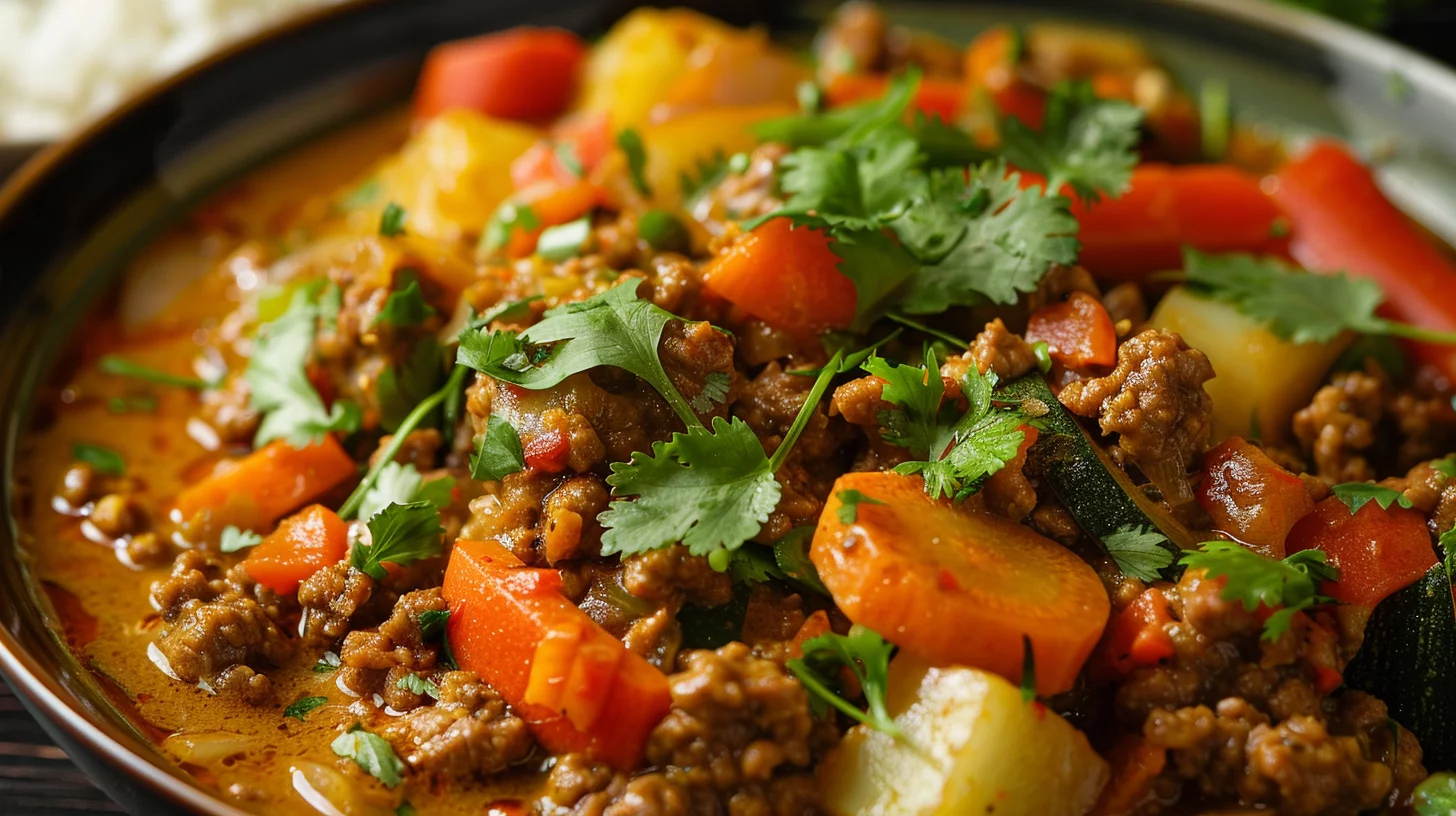 25minute Low Calorie Thai Curry Ground Beef