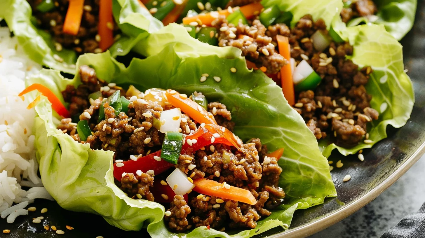 Asianstyle Ground Beef Lettuce Wraps