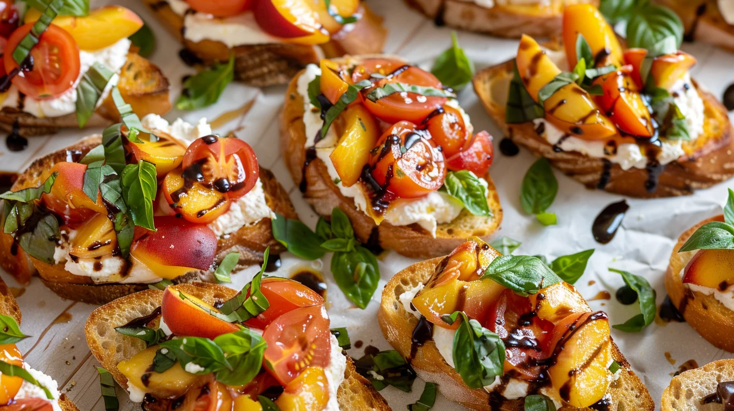 Best Peach Bruschetta With Whipped Ricotta