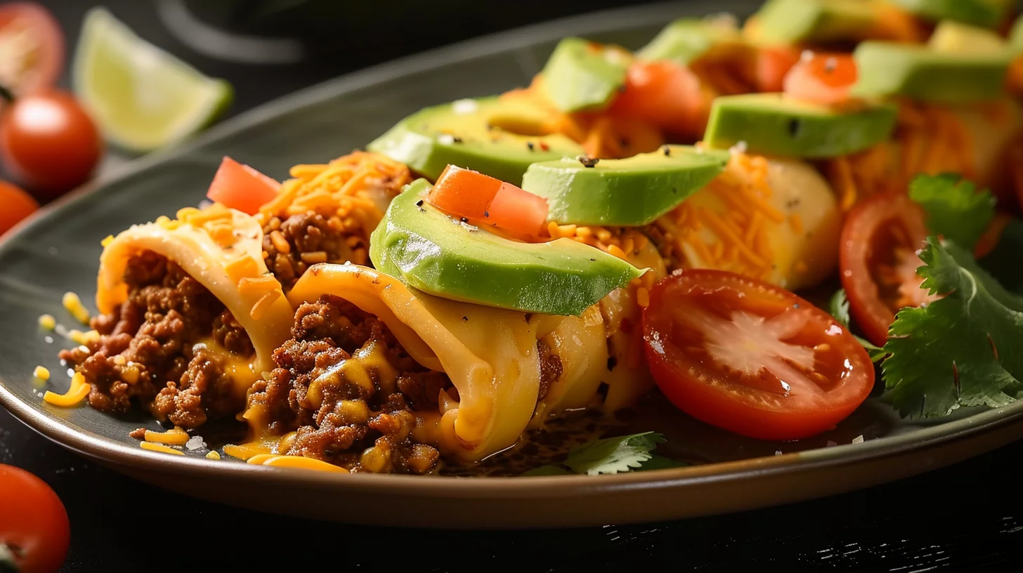 Cheddar-wrapped Keto Taco Rolls