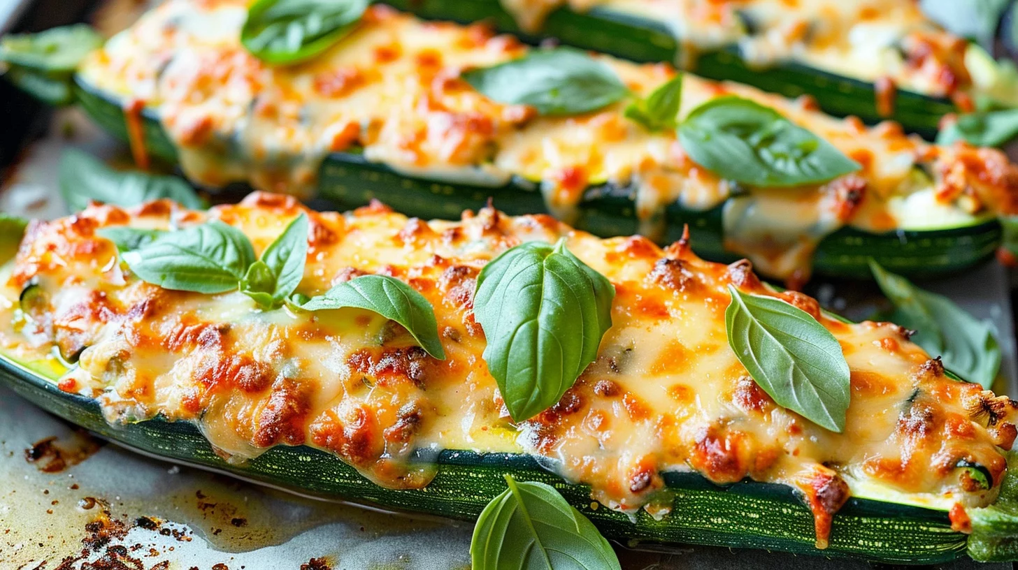 Cheese Stuffed Zucchini Boats