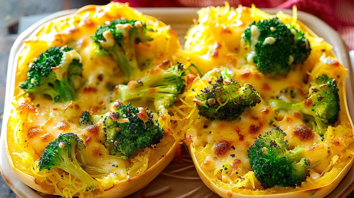 Cheesy Broccoli Spaghetti Squash