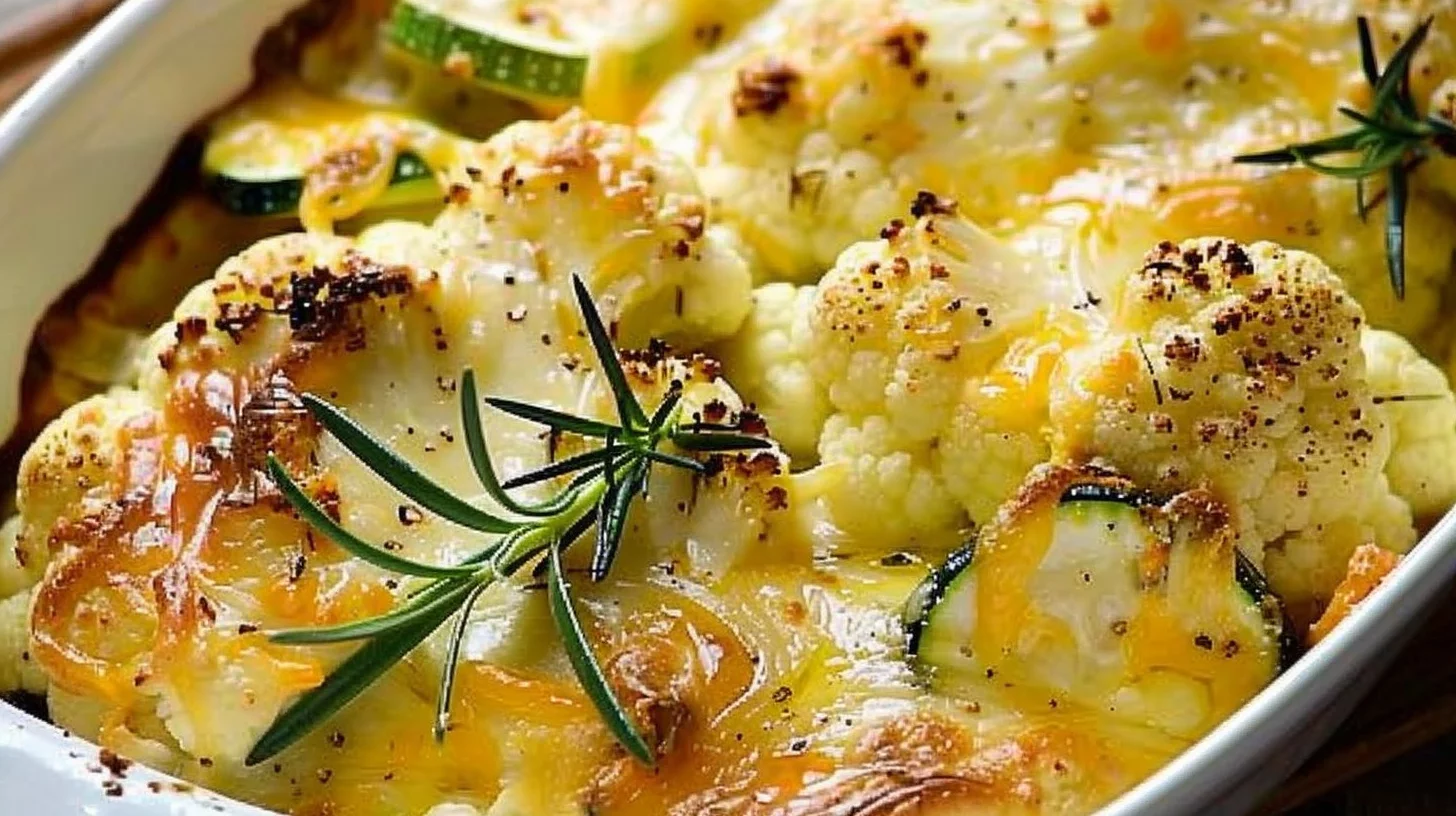 Cheesy Cauliflower Bake With Zucchini