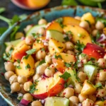 Chickpea Peach Salad With Honey Lime Dressing