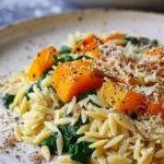 Creamy Orzo With Roasted Butternut Squash and Spinach