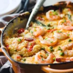 Creamy Shrimp and Grits Casserole With Cheddar Crust