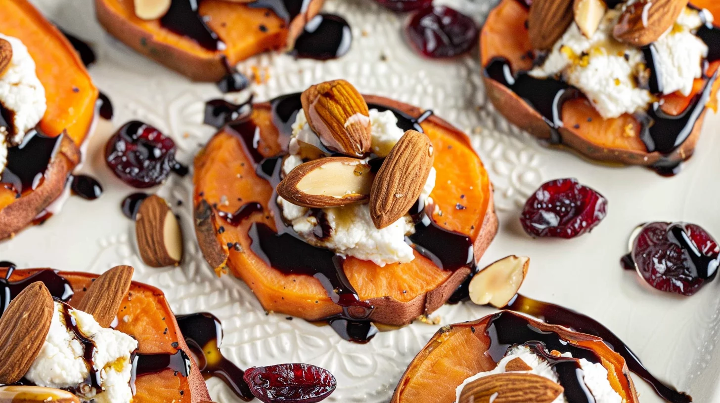 Crispy Sweet Potato Rounds With Creamy Goat Cheese