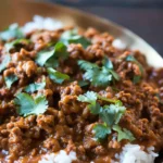 Curried Ground Beef With Peanut Sauce