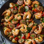 Easy Keto Shrimp and Sausage Skillet