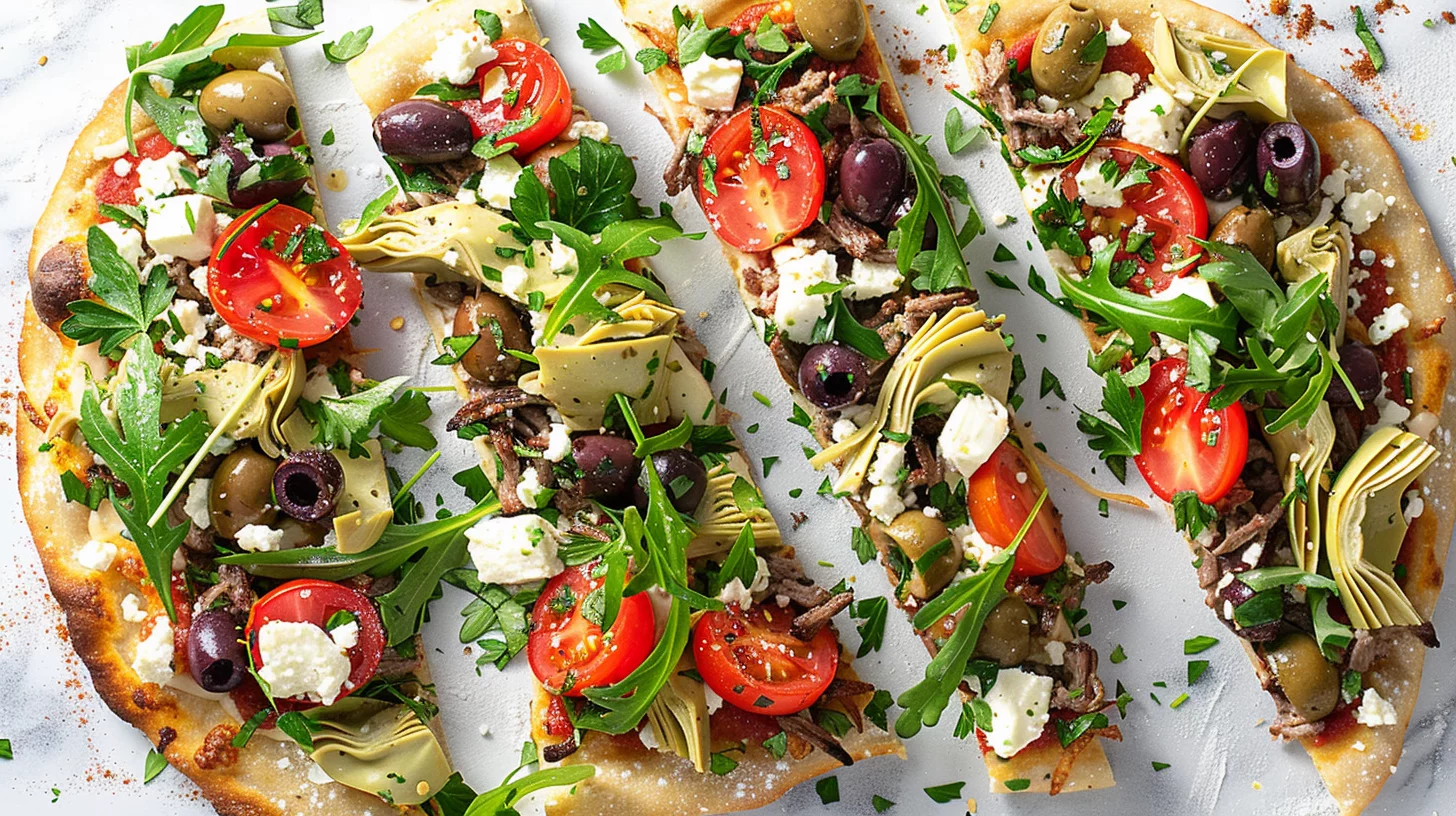 Easy Mediterranean Flatbread Pizza