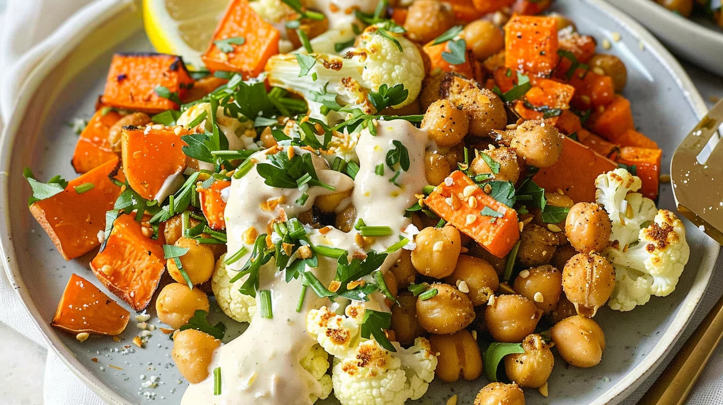 Easy Nourish Bowl Recipe With Tahini Yogurt Dressing
