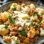 Garlic Butter Ground Turkey With Cauliflower Skillet