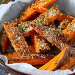 Garlic Parmesan Sweet Potato Wedges