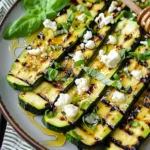 Grilled Zucchini With Goat Cheese Basil and Honey