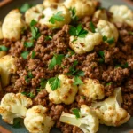 Ground Beef and Cauliflower Skillet