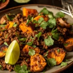 Ground Beef and Roasted Sweet Potatoes