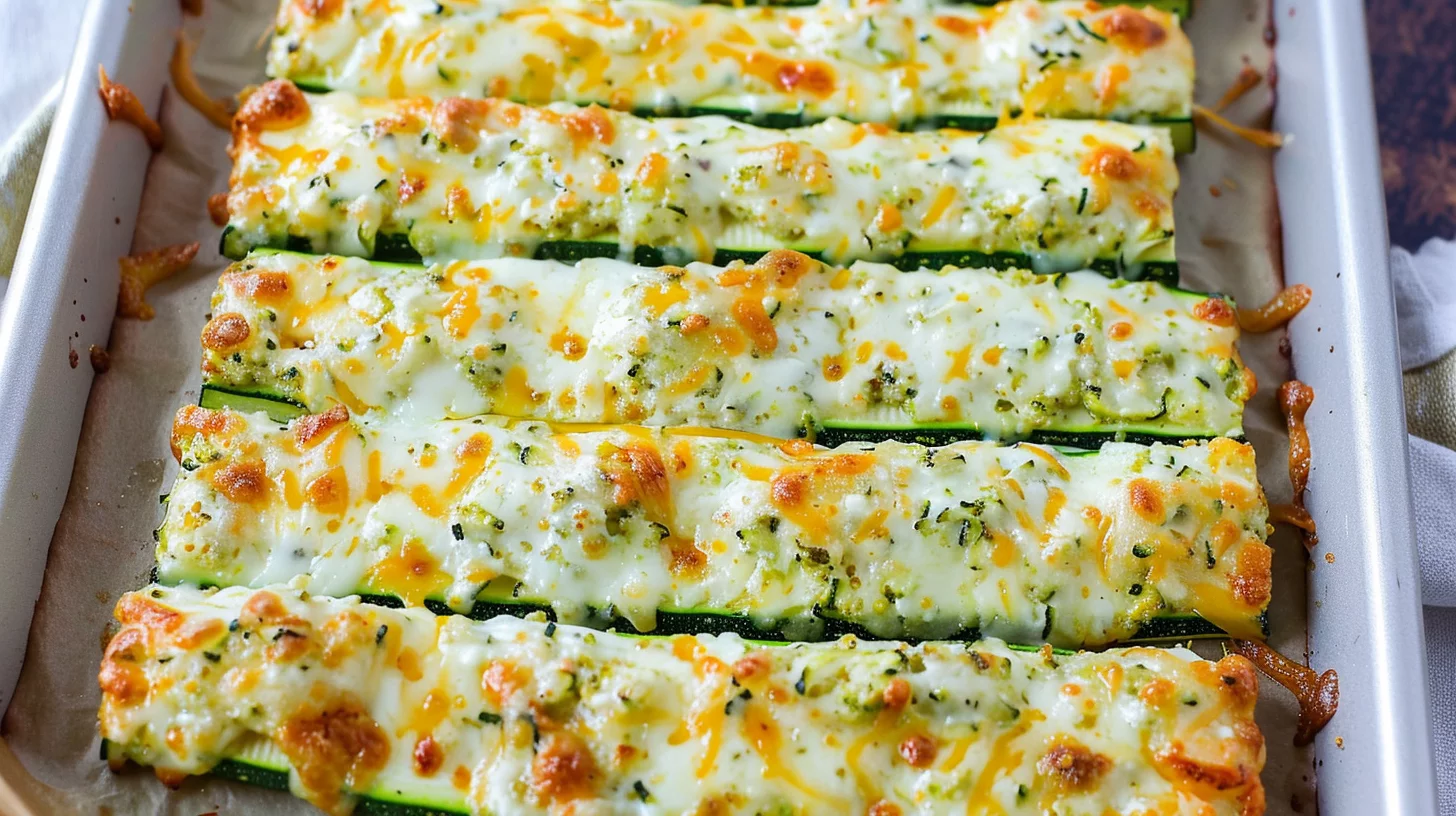 Guilt Free Cheesy Zucchini Breadsticks