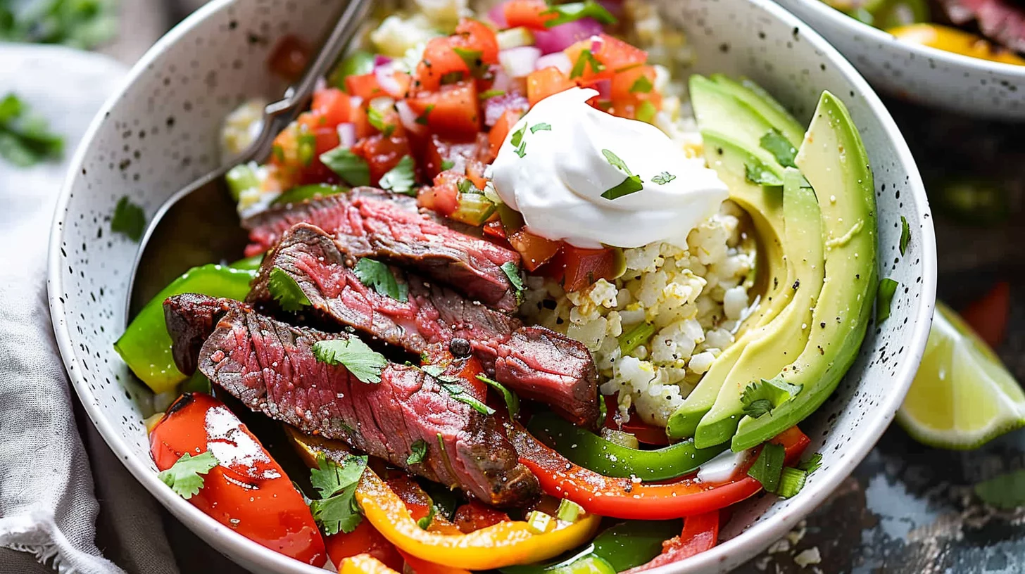 High Protein Steak Fajita Bowl